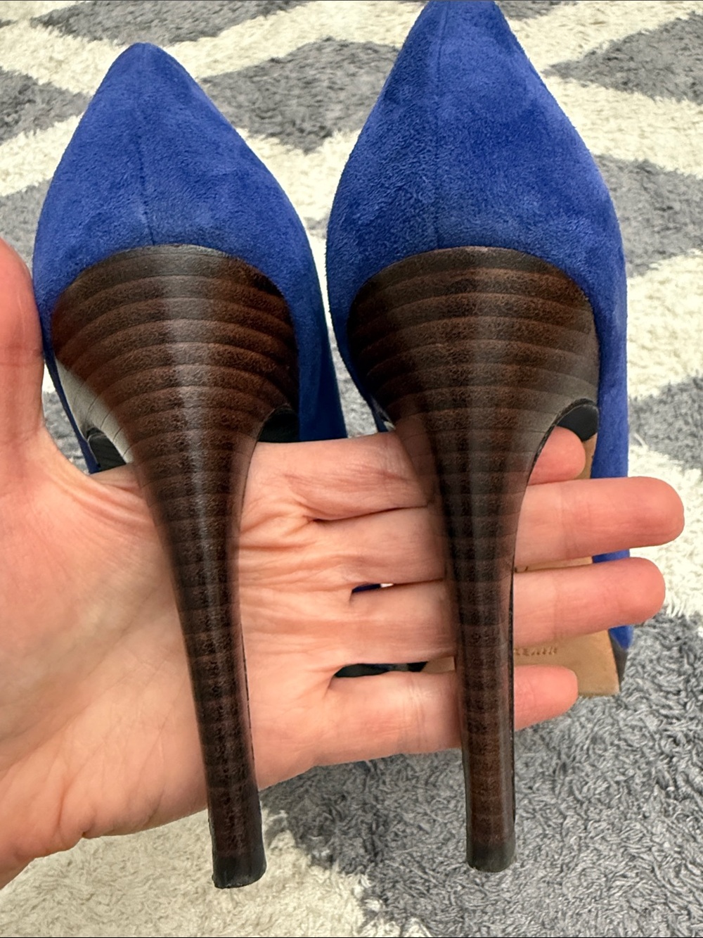 Cole Haan Nike Air Royal Blue Suede High Heel Pumps size 8B - Picture 7 of 15